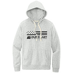 UNISEX HOODIE - GRAY WITH FLAG PRINT